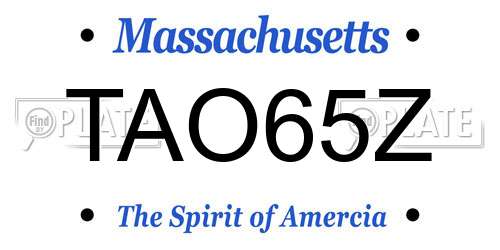 TAO65Z Massachusetts License Plate