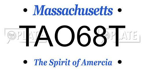 TAO68T Massachusetts License Plate