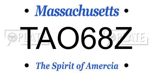 TAO68Z Massachusetts License Plate