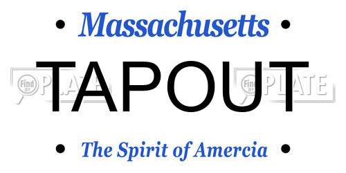 TAPOUT Massachusetts License Plate
