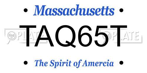 TAQ65T Massachusetts License Plate