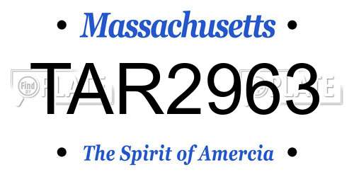 TAR2963 Massachusetts License Plate