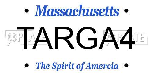 TARGA4 Massachusetts License Plate