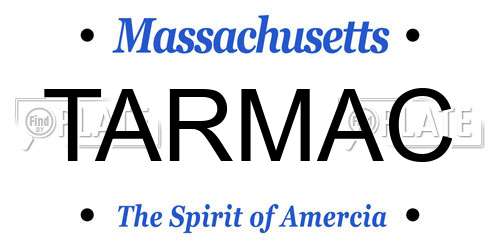 TARMAC Massachusetts License Plate