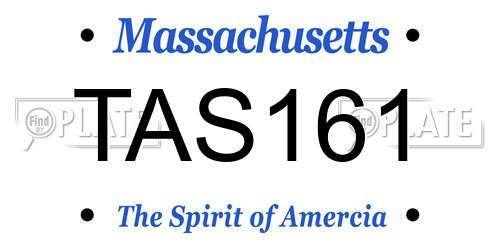 TAS161 Massachusetts License Plate
