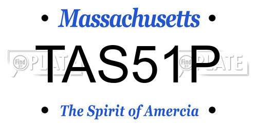 TAS51P Massachusetts License Plate