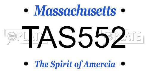 TAS552 Massachusetts License Plate