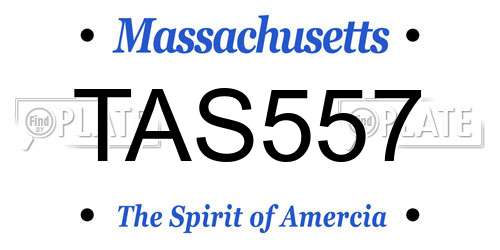 TAS557 Massachusetts License Plate