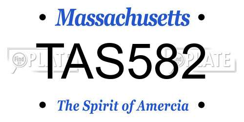 TAS582 Massachusetts License Plate