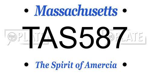 TAS587 Massachusetts License Plate