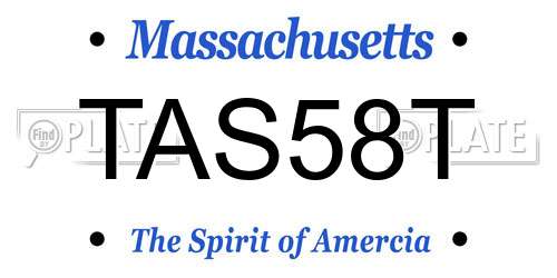 TAS58T Massachusetts License Plate