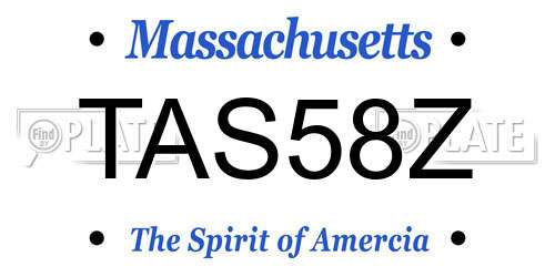 TAS58Z Massachusetts License Plate