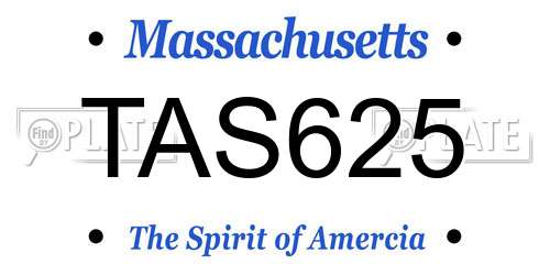 TAS625 Massachusetts License Plate