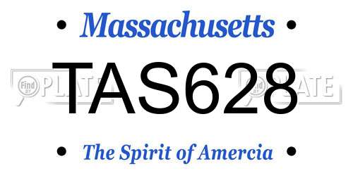 TAS628 Massachusetts License Plate