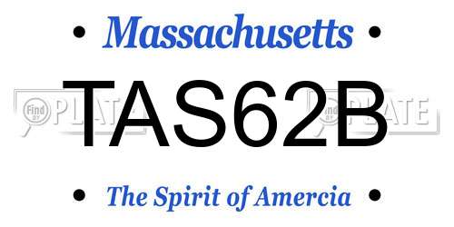 TAS62B Massachusetts License Plate