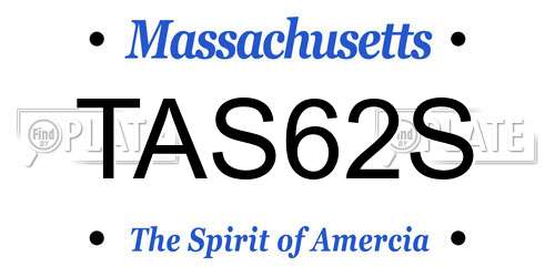 TAS62S Massachusetts License Plate