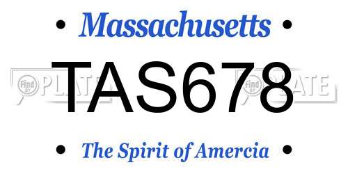 TAS678 Massachusetts License Plate