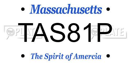 TAS81P Massachusetts License Plate