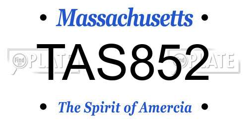 TAS852 Massachusetts License Plate