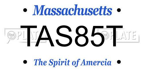 TAS85T Massachusetts License Plate