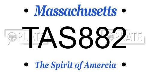 TAS882 Massachusetts License Plate