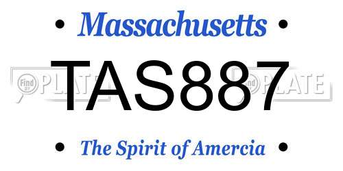 TAS887 Massachusetts License Plate