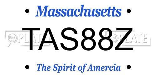 TAS88Z Massachusetts License Plate