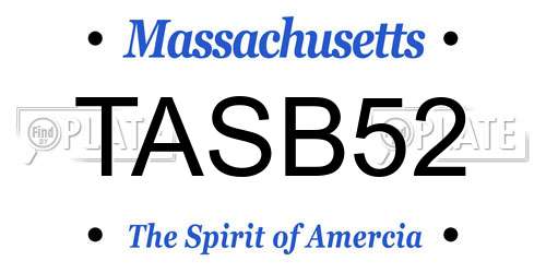 TASB52 Massachusetts License Plate