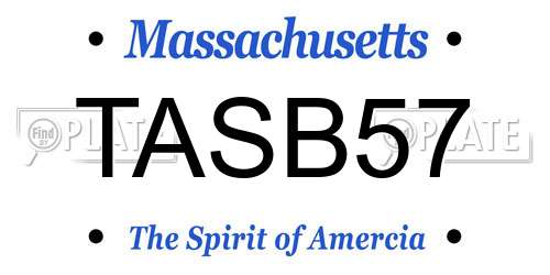 TASB57 Massachusetts License Plate