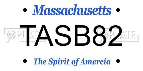 TASB82 Massachusetts License Plate