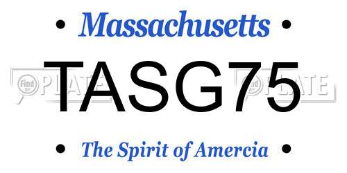 TASG75 Massachusetts License Plate