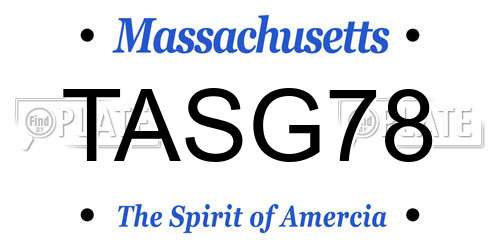 TASG78 Massachusetts License Plate