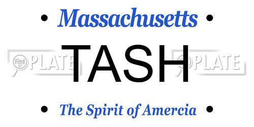 TASH Massachusetts License Plate