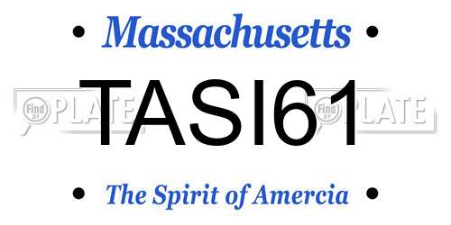 TASI61 Massachusetts License Plate