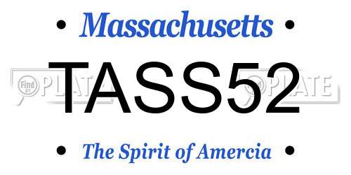TASS52 Massachusetts License Plate