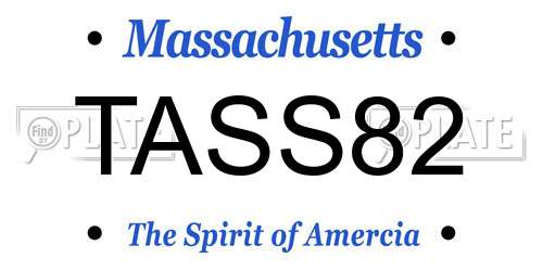 TASS82 Massachusetts License Plate