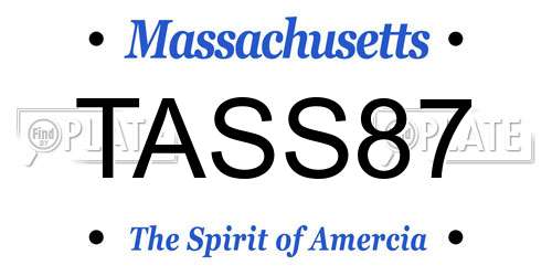 TASS87 Massachusetts License Plate