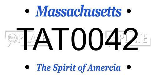 TAT0042 Massachusetts License Plate