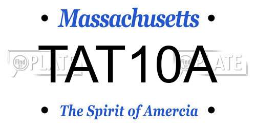 TAT10A Massachusetts License Plate