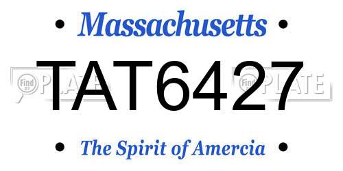 TAT6427 Massachusetts License Plate