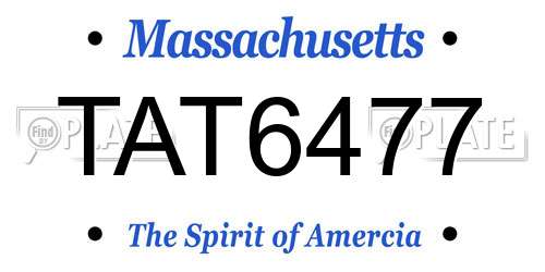 TAT6477 Massachusetts License Plate