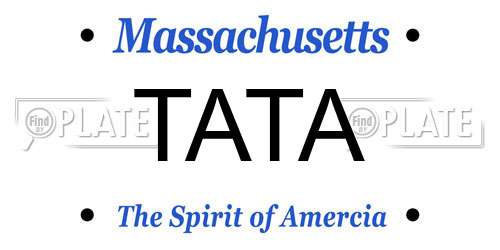 TATA Massachusetts License Plate