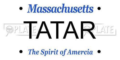 TATAR Massachusetts License Plate