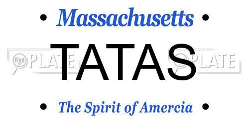 TATAS Massachusetts License Plate
