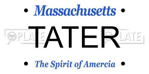 TATER Massachusetts License Plate