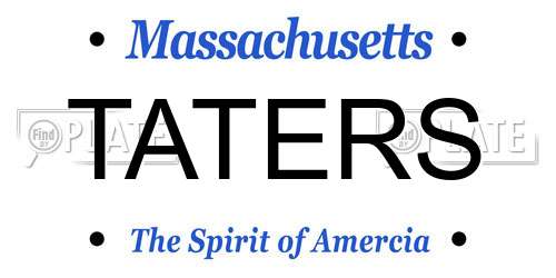TATERS Massachusetts License Plate