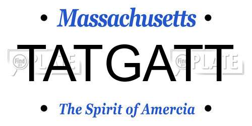 TATGATT Massachusetts License Plate