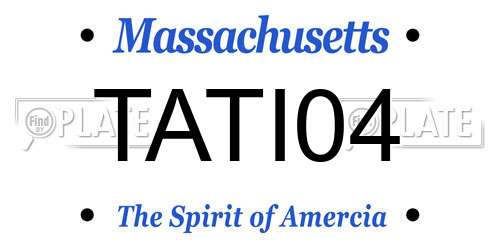 TATI04 Massachusetts License Plate