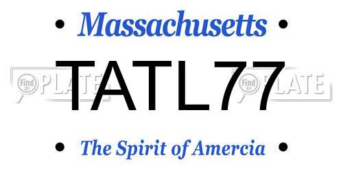 TATL77 Massachusetts License Plate