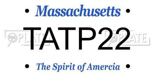 TATP22 Massachusetts License Plate